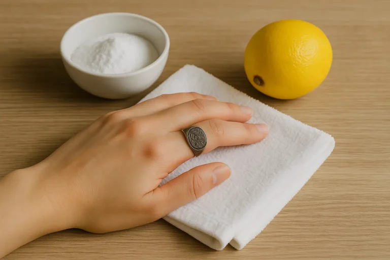 Lire la suite à propos de l’article Comment nettoyer une bague en argent sans l’abîmer ? (Méthodes naturelles et efficaces)